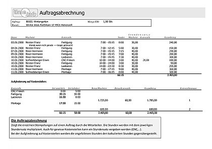 Auftragsabrechnung