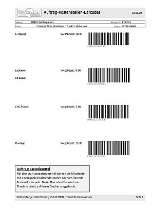 Auftrags-Barcodezettel